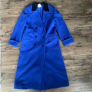 harve benard ltd  Blue Double-Breasted Full length Wool Coat